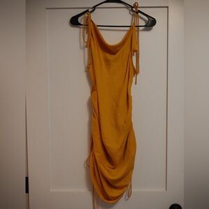 JLUXLABEL Mustard Backless Dress